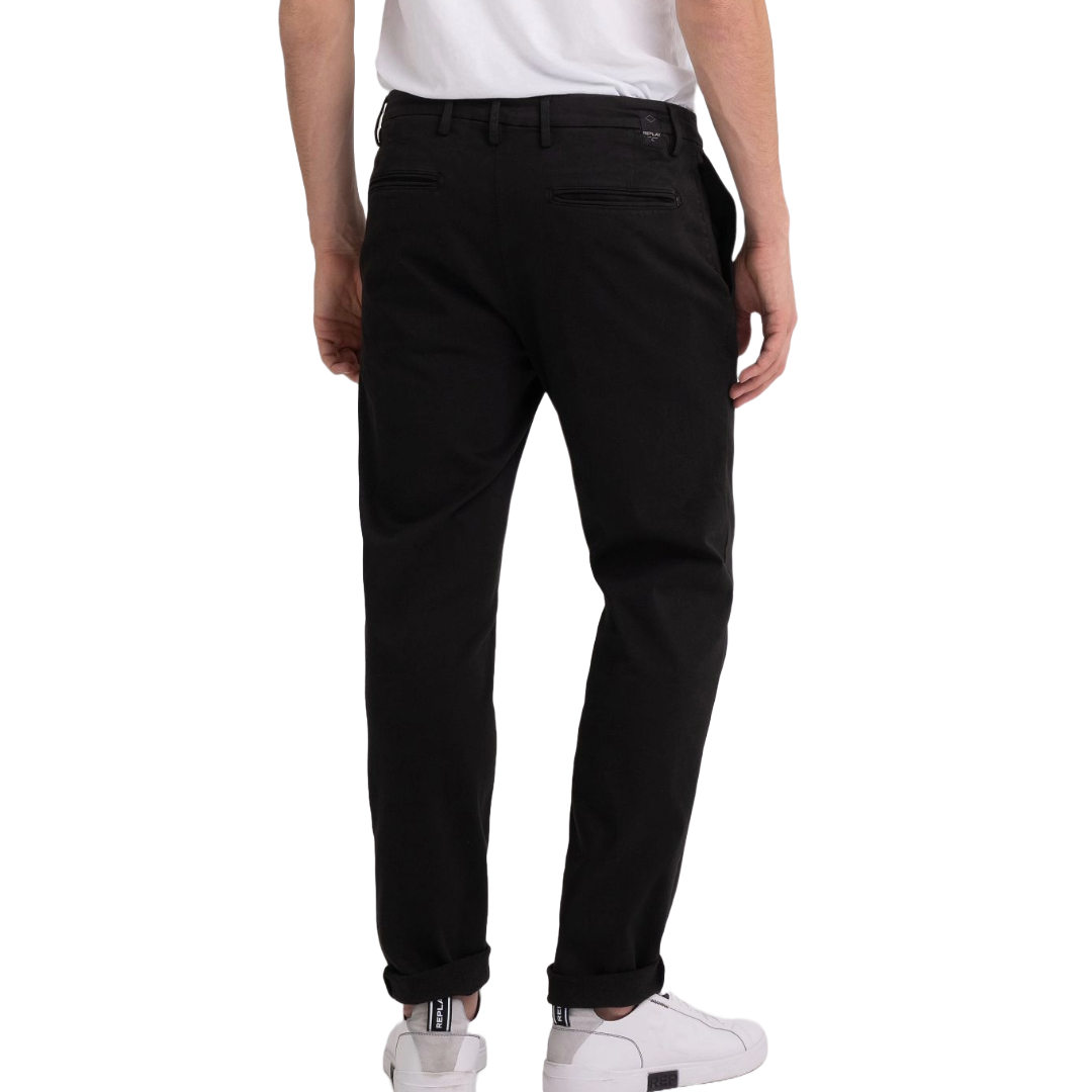 Replay Benni Hyperflex Regular Fit Chinos - Black