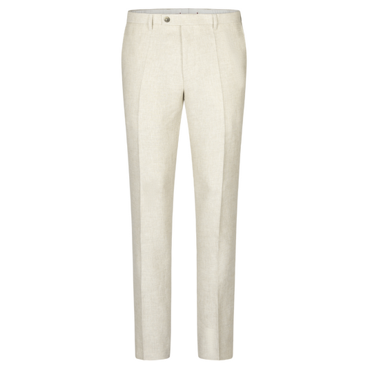 Roy Robson Slim Fit Linen and Cotton Trousers - Light Beige
