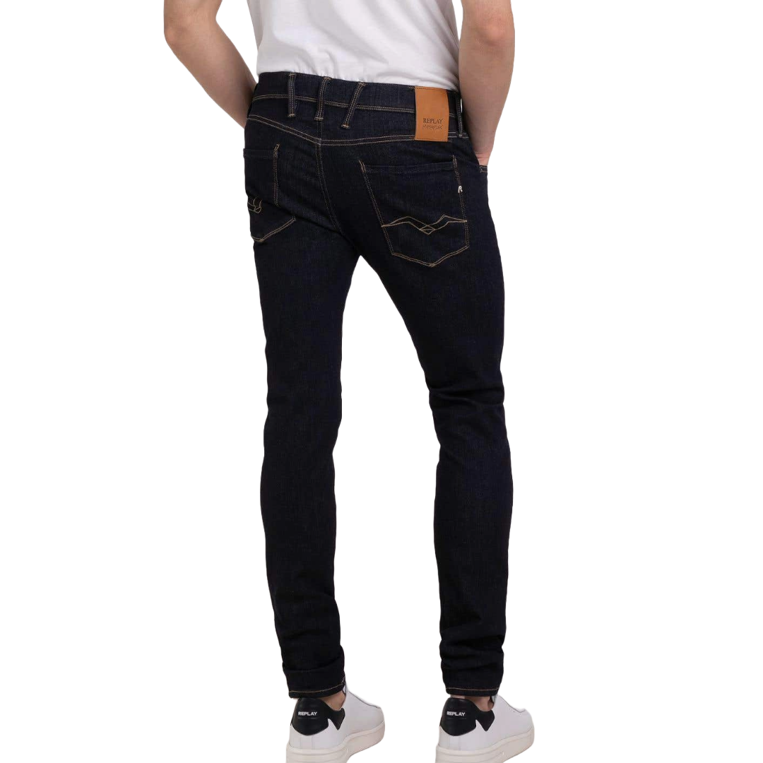 Replay Anbass Hyperflex Slim Fit Jeans - Dark Blue