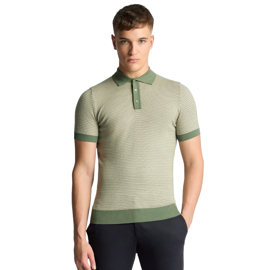 Remus Uomo Short Sleeve Knitted Polo Shirt - Green