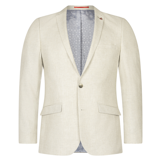 Roy Robson Slim Fit Linen and Cotton Jacket - Light Beige