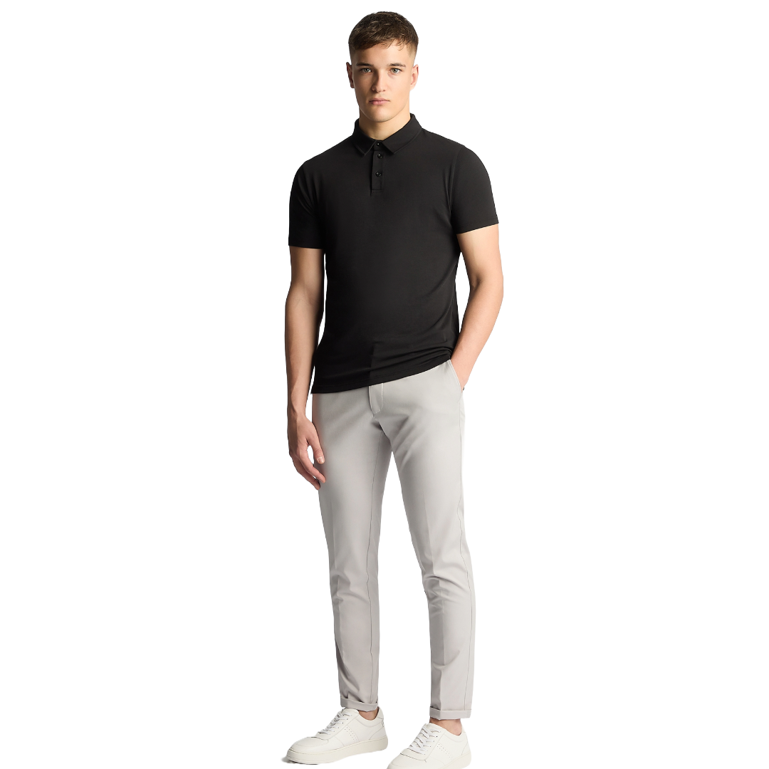 Remus Uomo Tencel-Cotton Polo Shirt - Black