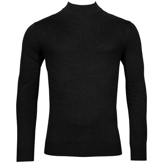 Thomas Maine Merino Wool Turtle Neck - Black