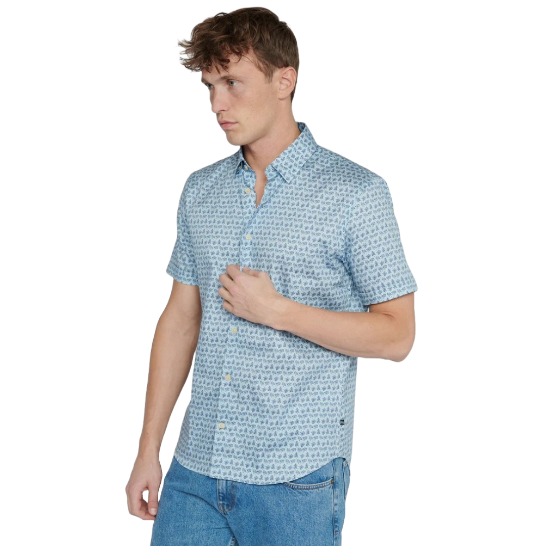 Matinique MAtrostol BU SS Short Sleeve Print Shirt - Blue