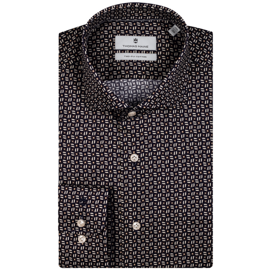 Thomas Maine Graphic Print Shirt - Navy