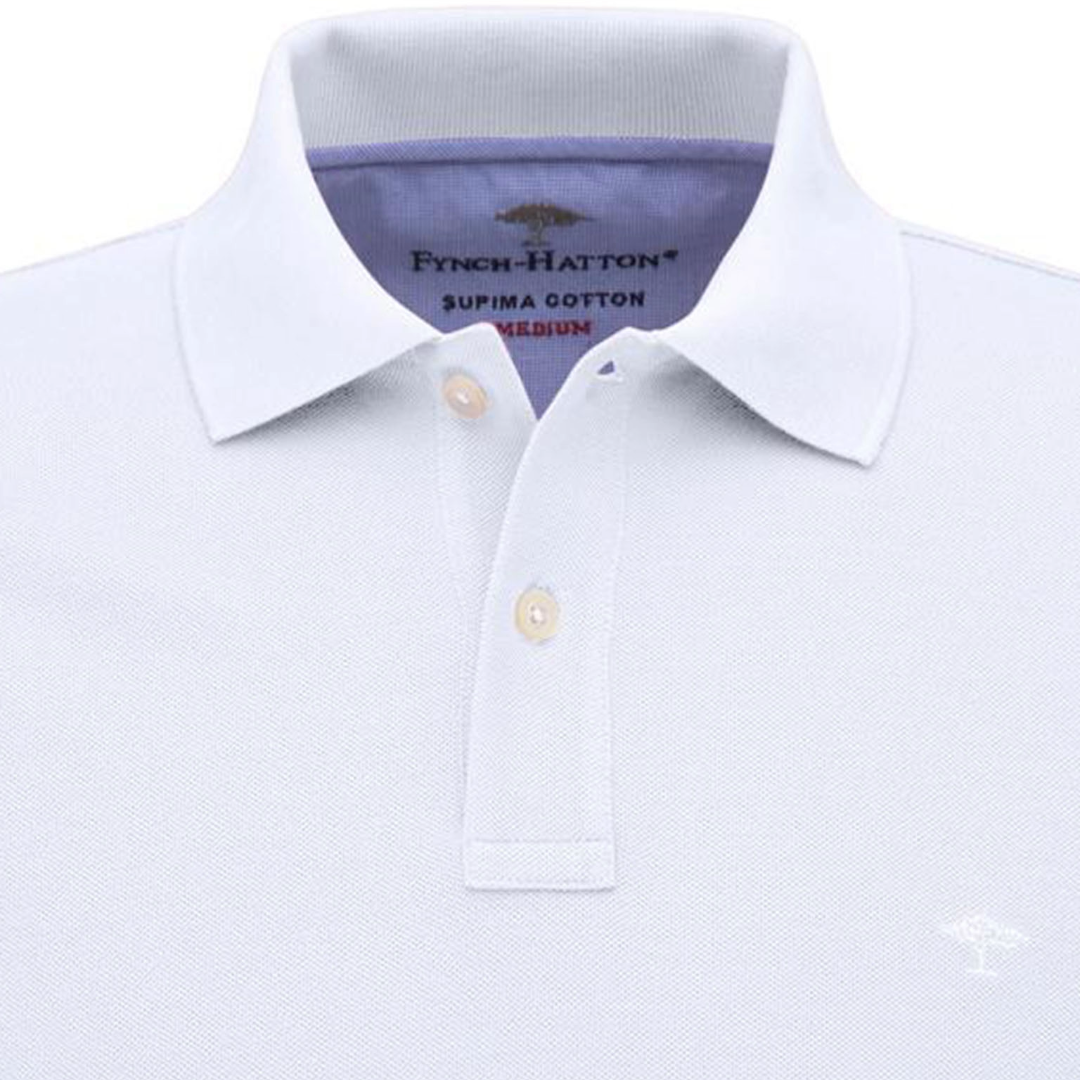 Fynch-Hatton Supima Cotton Polo Shirt - White