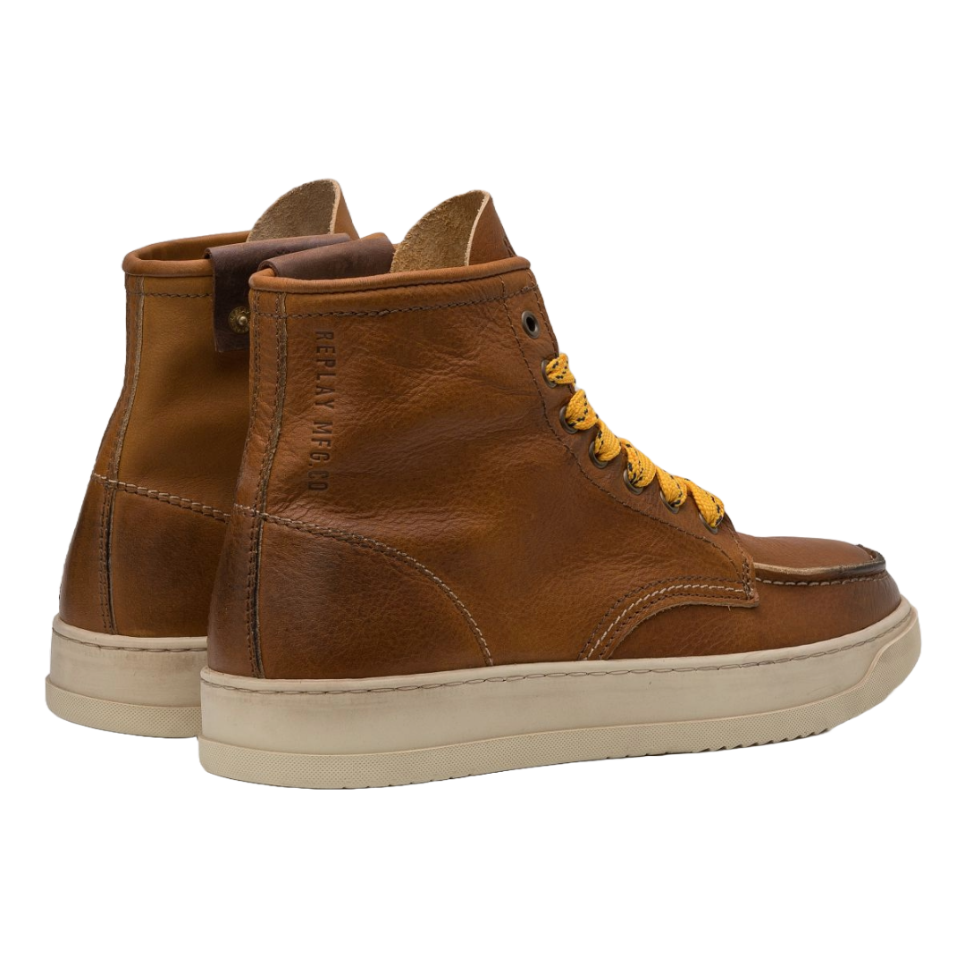 Replay Reload Mid Cut Leather Boots - Brown