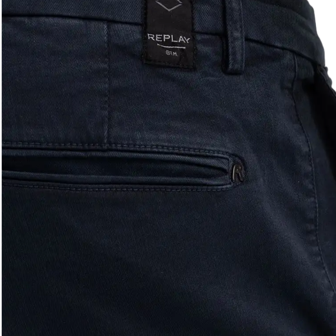 Replay Benni Regular Fit Chinos - Navy