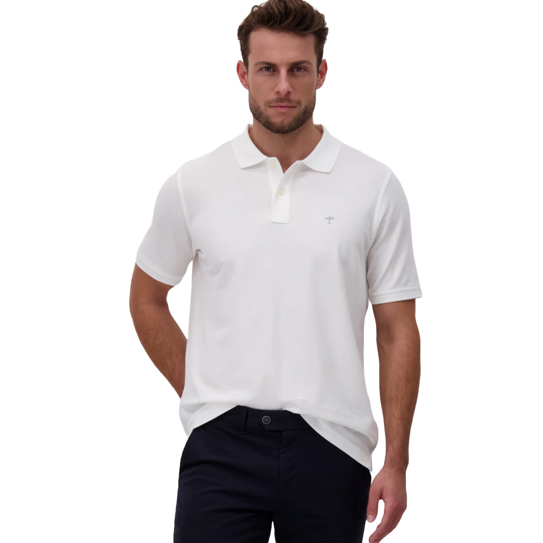 Fynch-Hatton Supima Cotton Polo Shirt - White