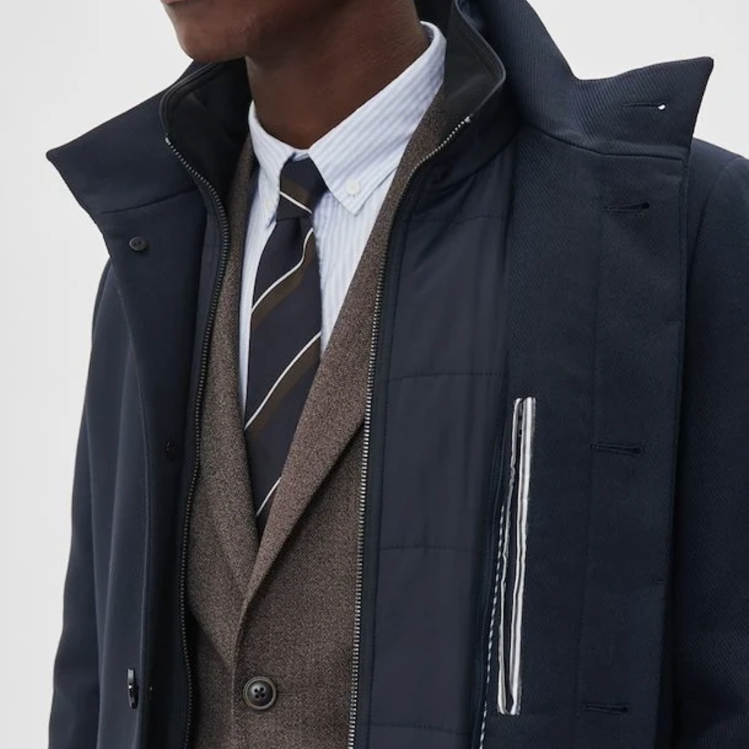 Matinique MAharvey Stretch Overcoat - Navy