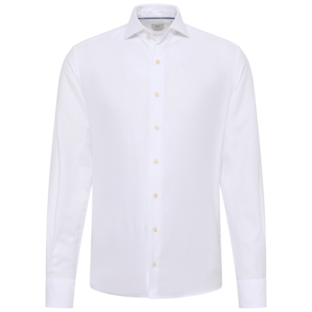 Eterna 1863 Modern Fit Cotton-Linen Shirt - White