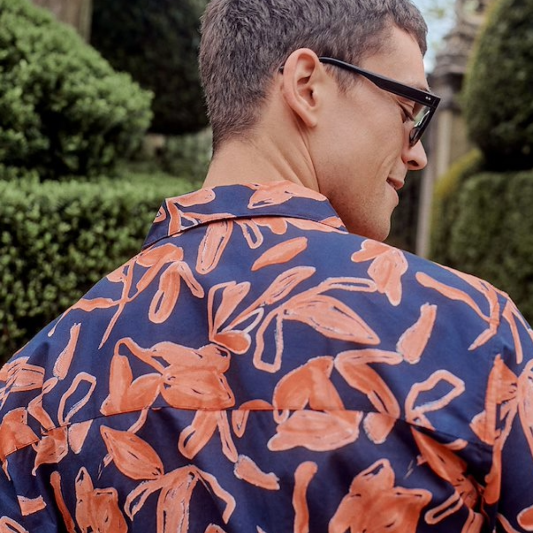 Matinique MAklampo Short Sleeve Print Shirt - Navy