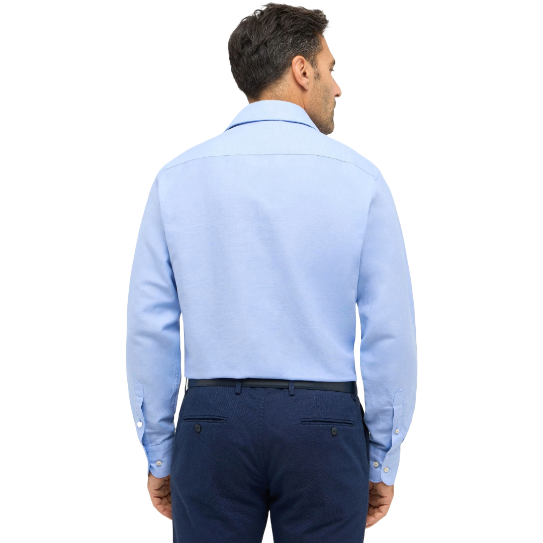 Eterna 1863 Modern Fit Non Iron Cotton-Linen Shirt - Blue