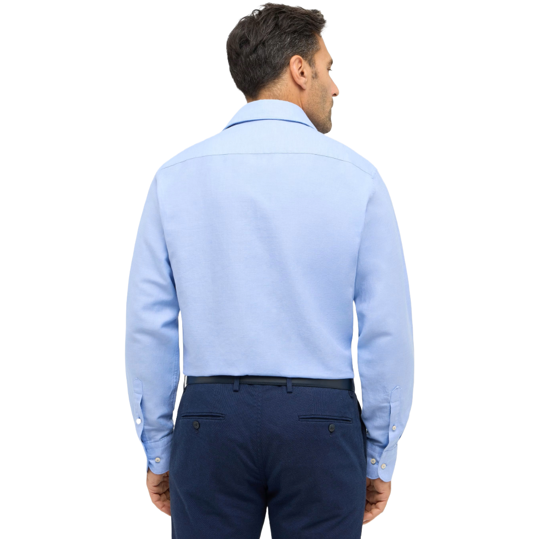 Eterna 1863 Modern Fit Cotton-Linen Shirt - Blue