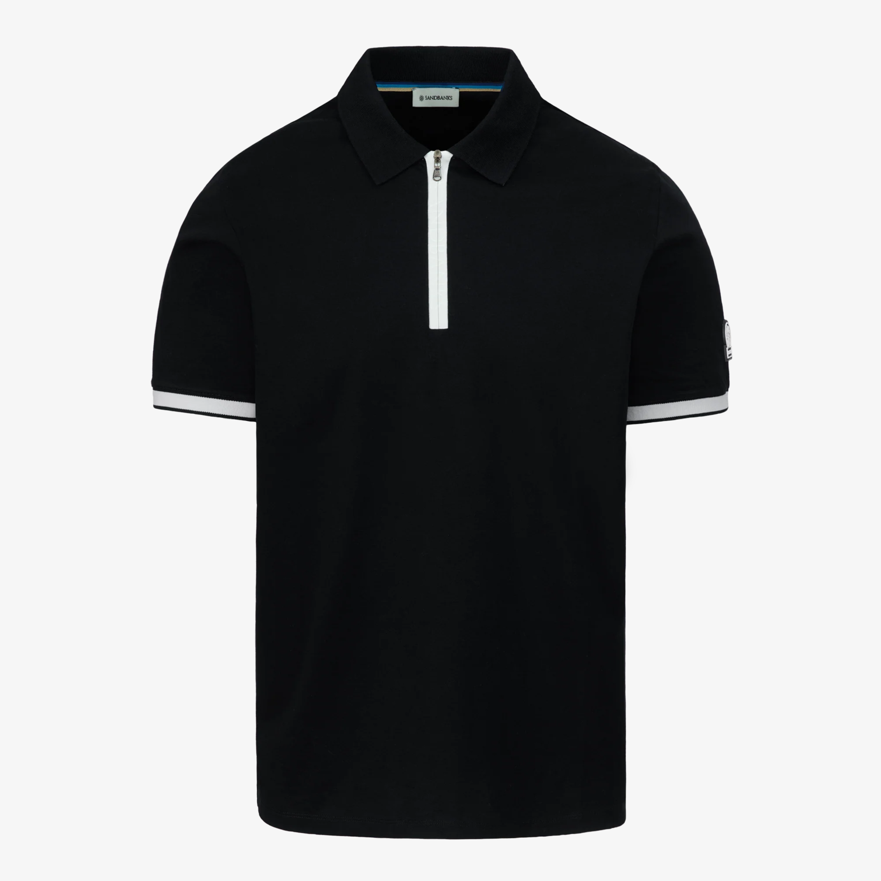 Sandbanks Silicone Zip Polo - Black