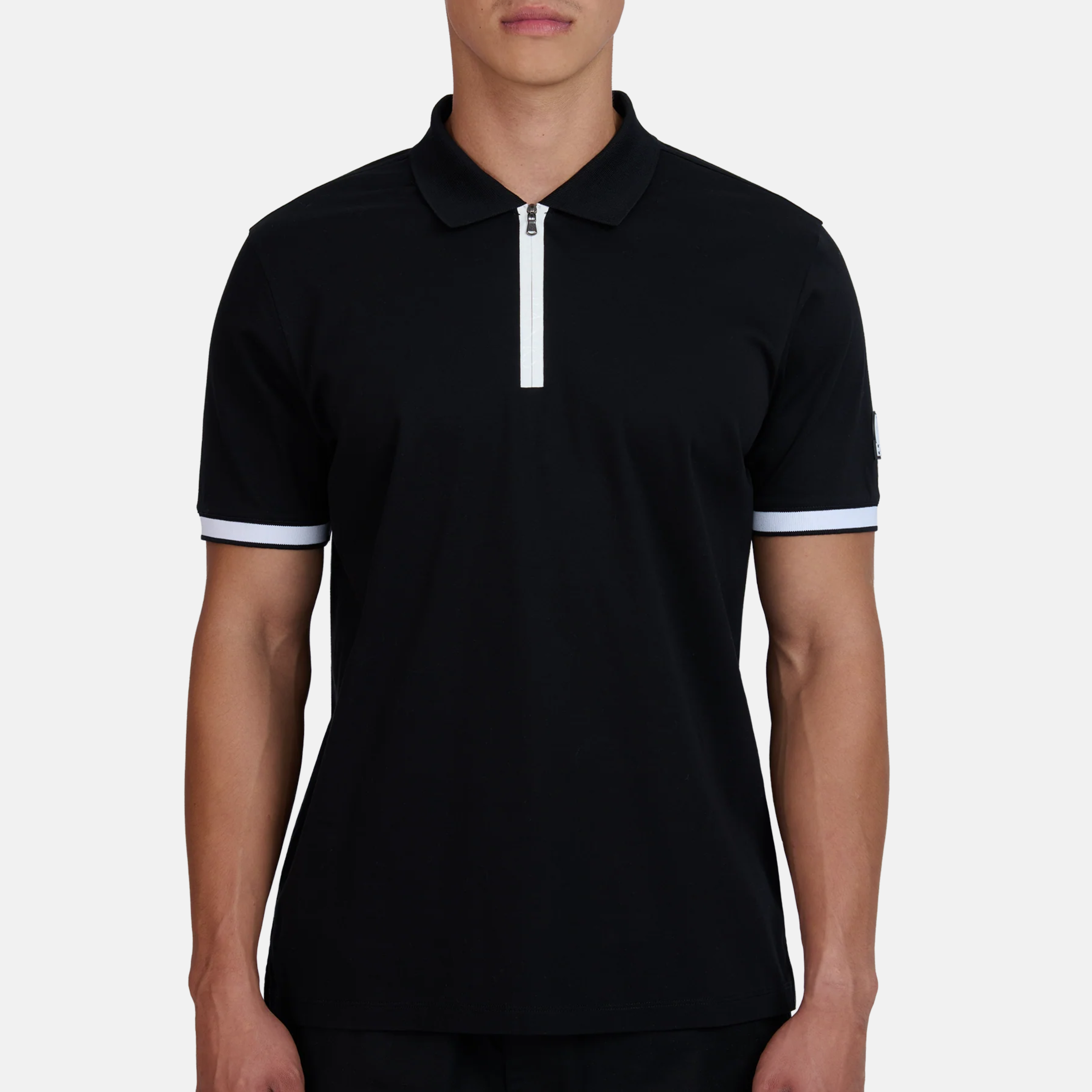 Sandbanks Silicone Zip Polo - Black