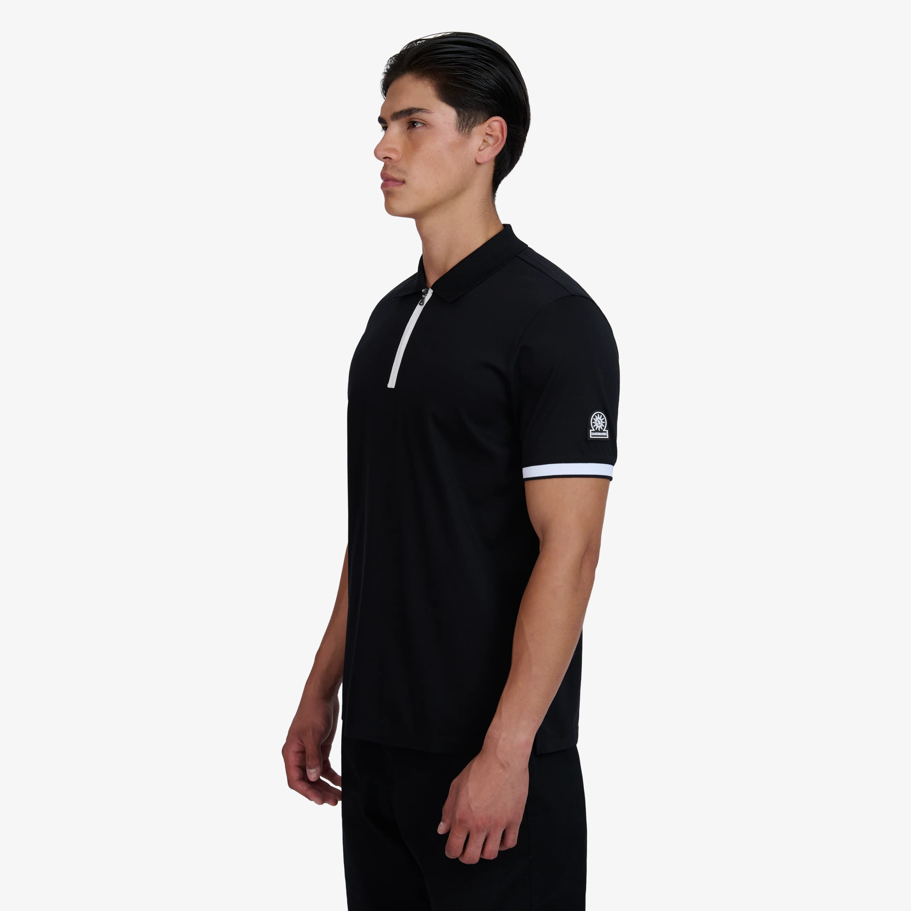 Sandbanks Silicone Zip Polo - Black