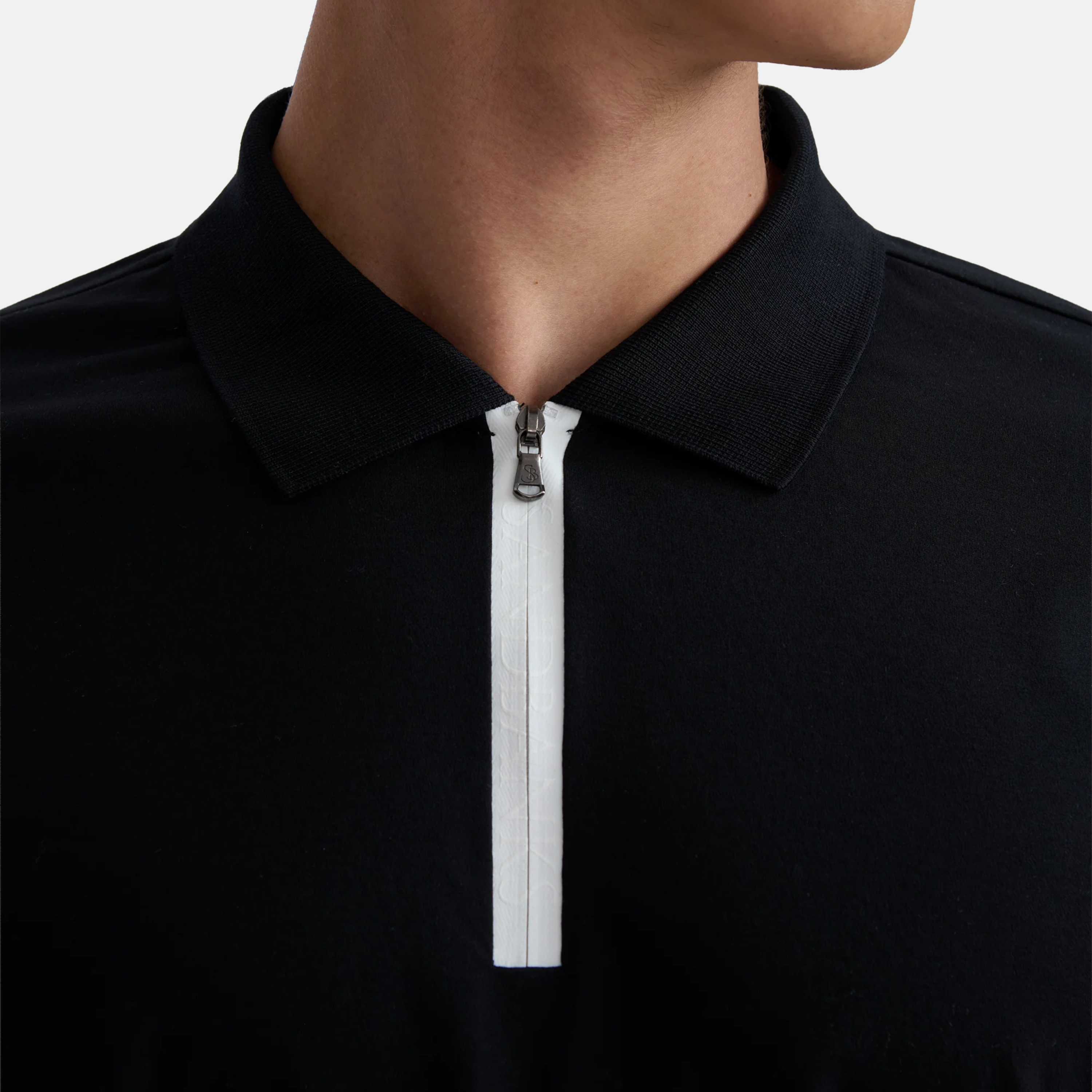 Sandbanks Silicone Zip Polo - Black