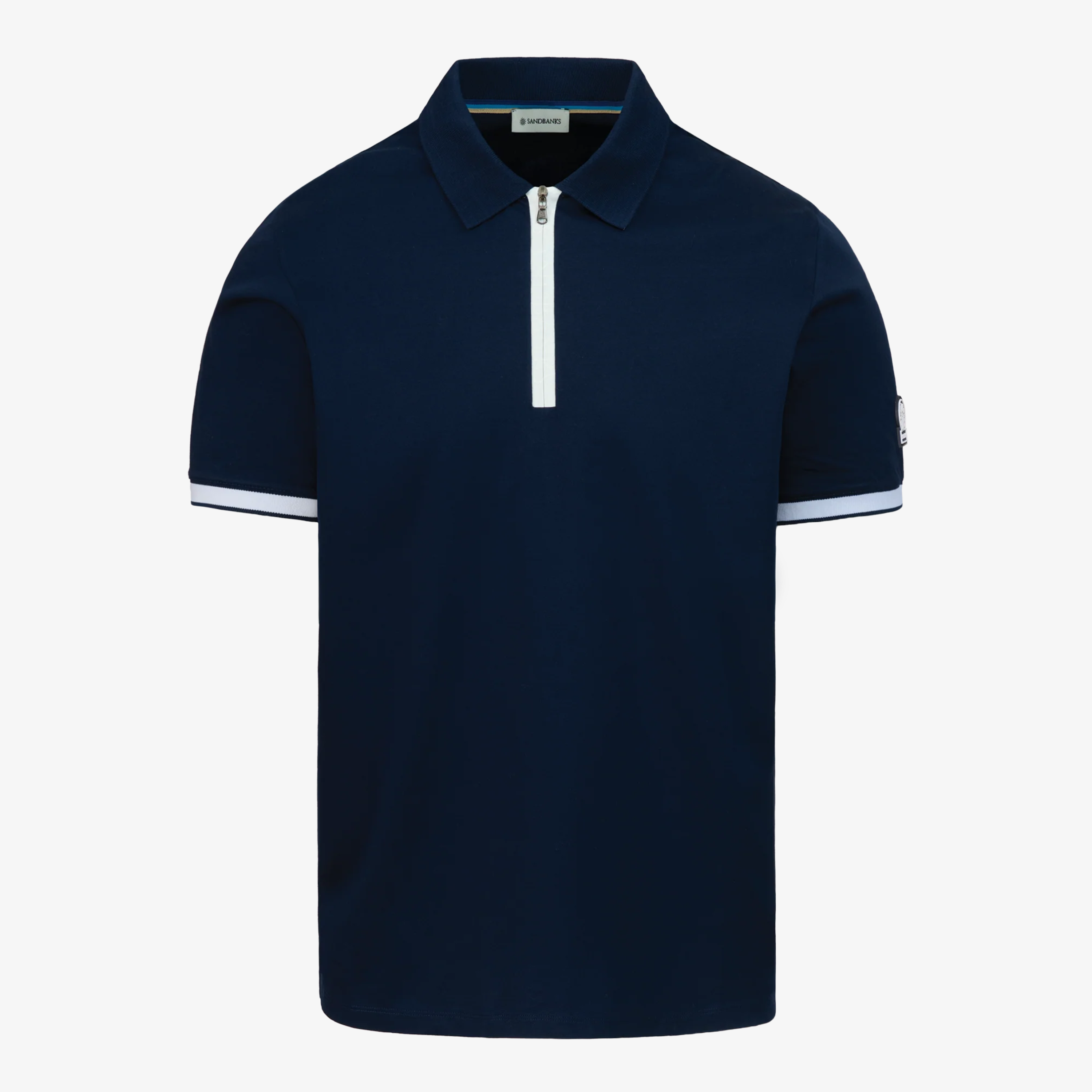 Sandbanks Silicone Zip Polo - Navy
