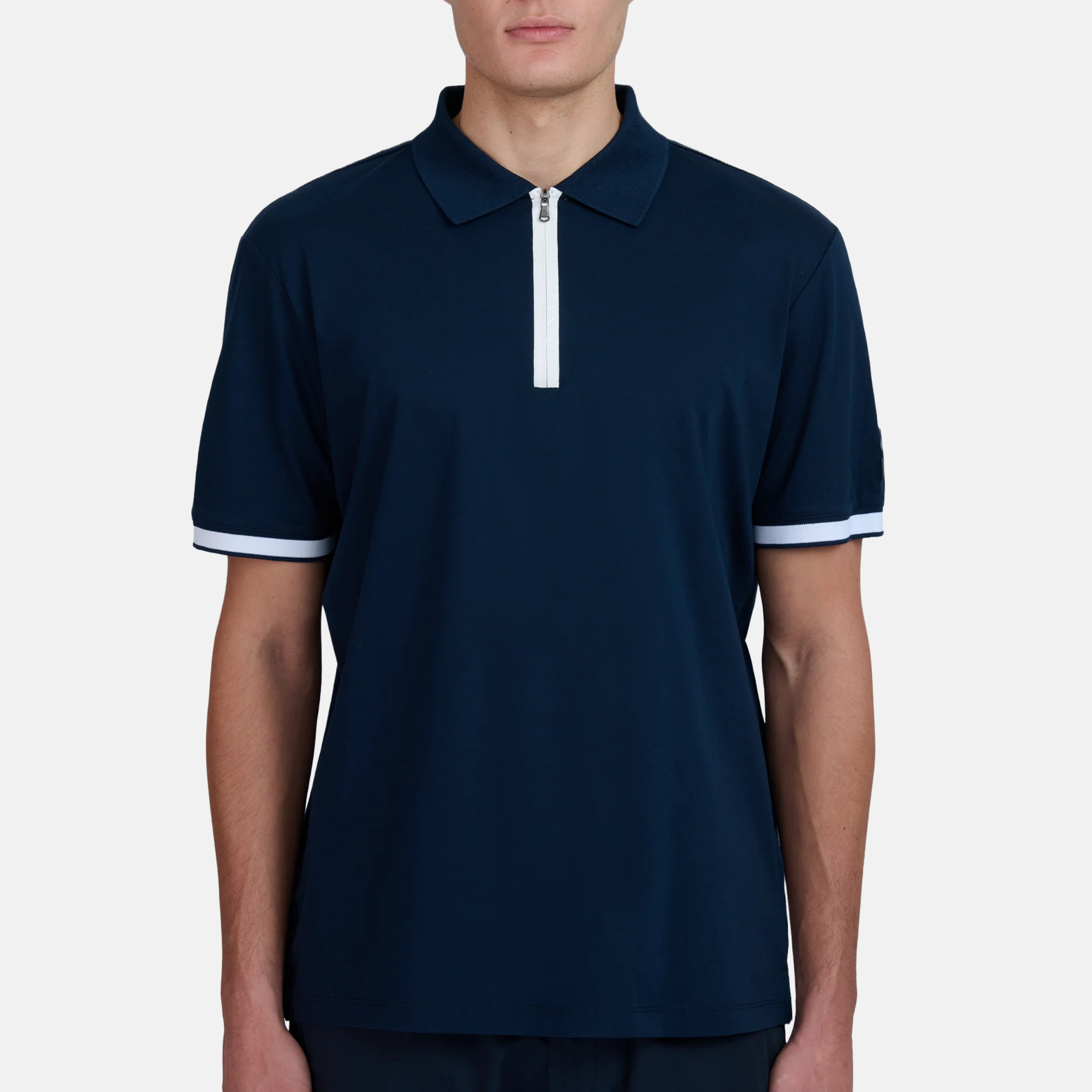 Sandbanks Silicone Zip Polo - Navy