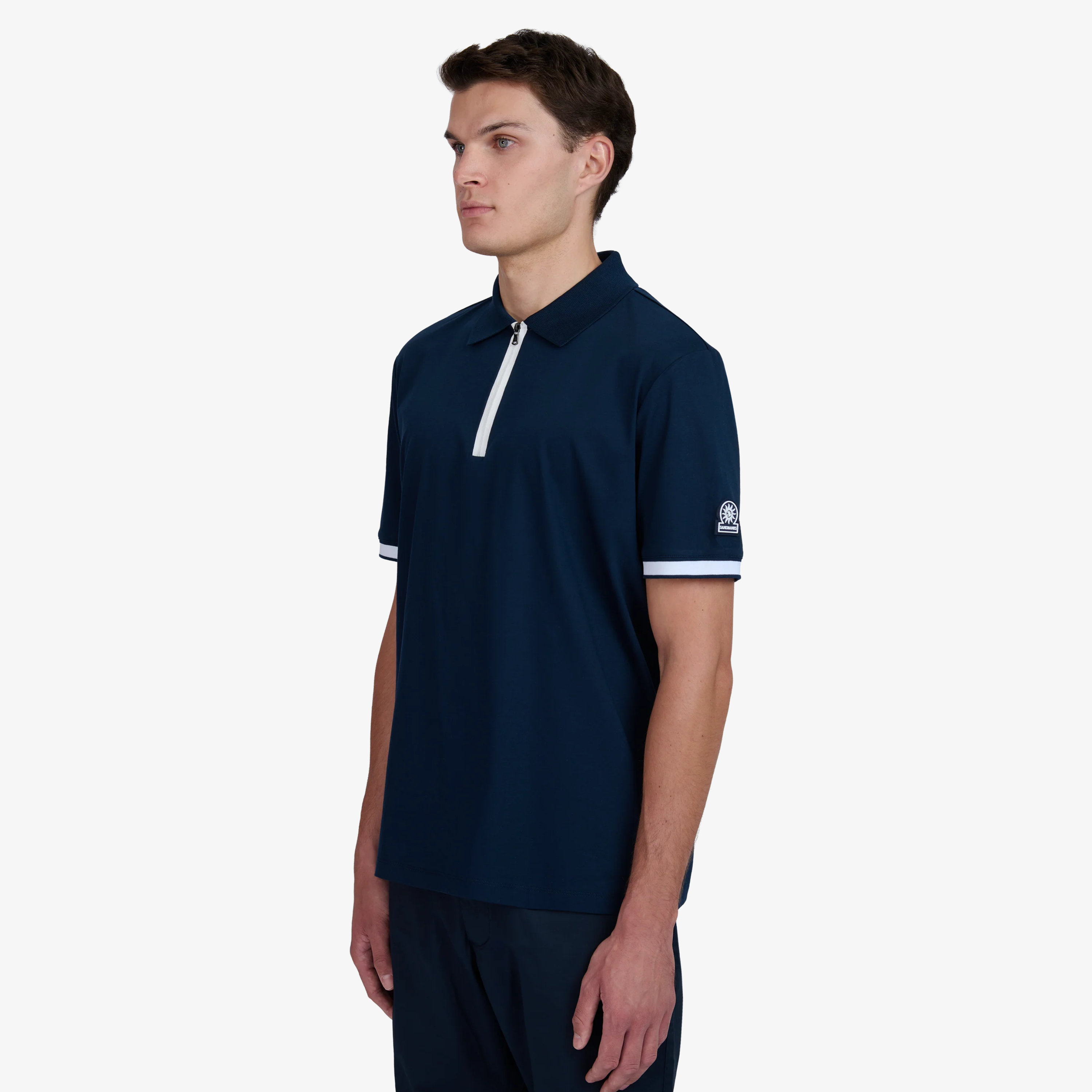 Sandbanks Silicone Zip Polo - Navy