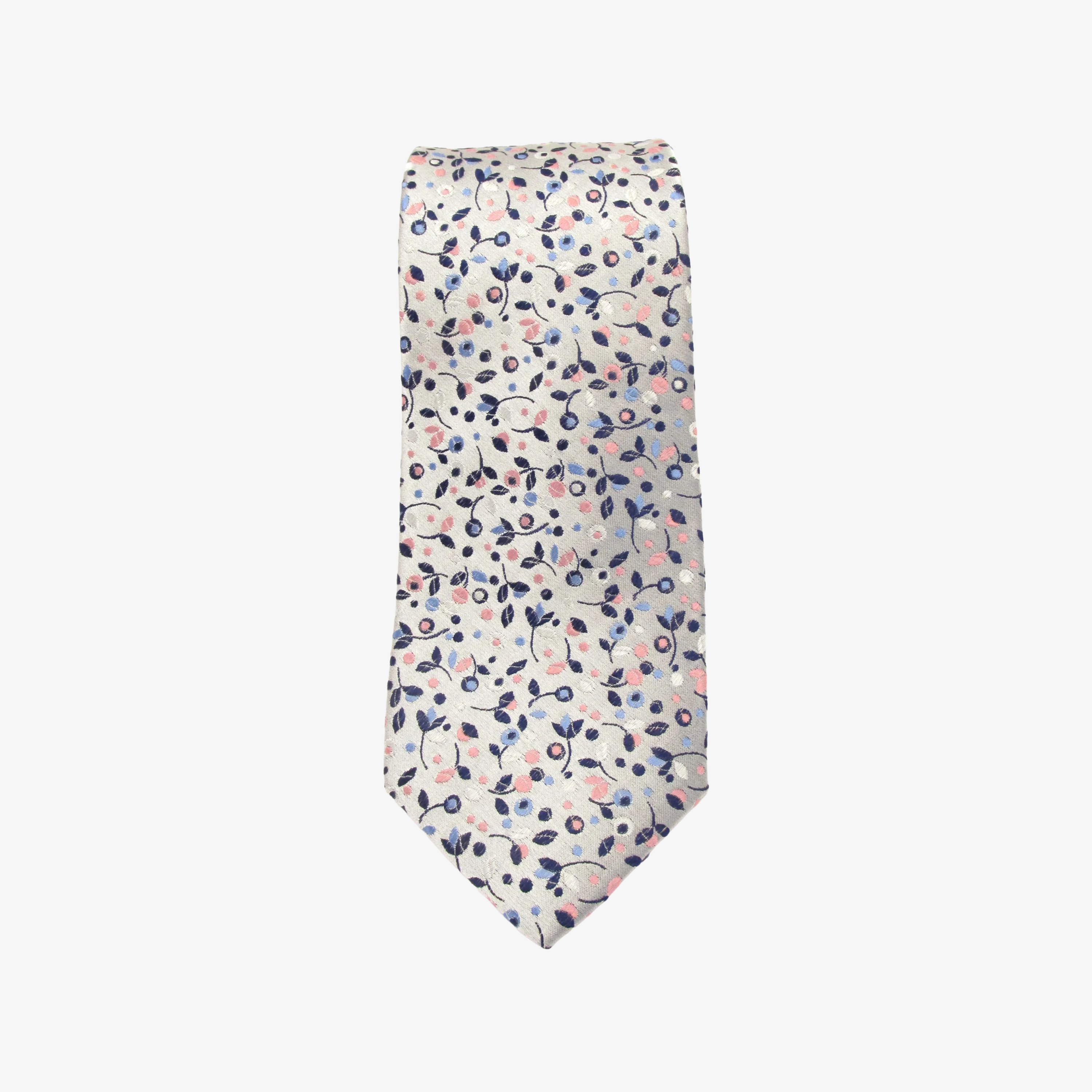 Van Buck Berries Silk Tie - Silver