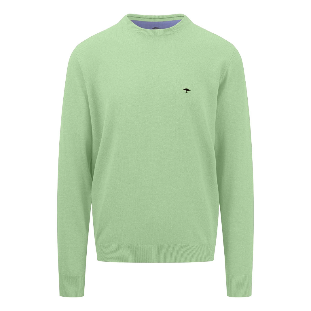 Fynch-Hatton Superfine Cotton Crew Neck - Light Green