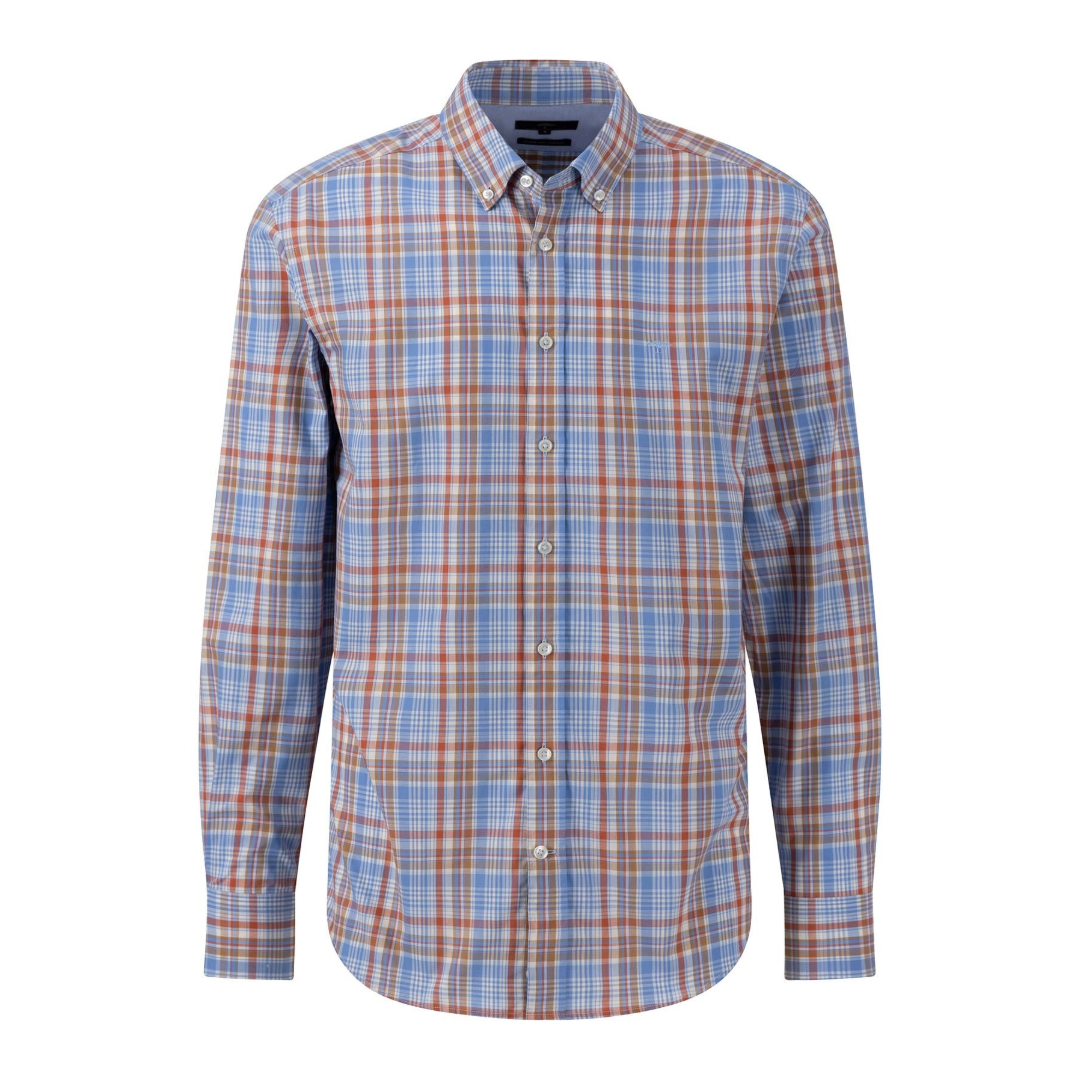 Fynch-Hatton Check Shirt - Light Blue