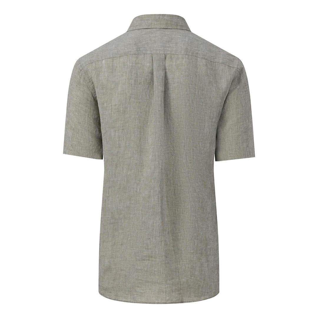 Fynch-Hatton Short Sleeve Linen Shirt - Olive