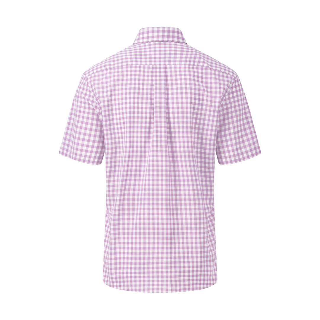 Fynch-Hatton Short Sleeve Check Shirt - Lilac