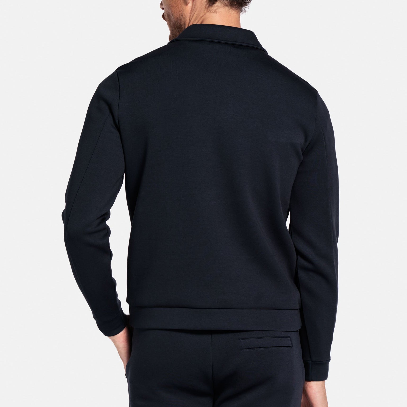 Thomas Maine Half Zip Jersey Sweatshirt - Navy