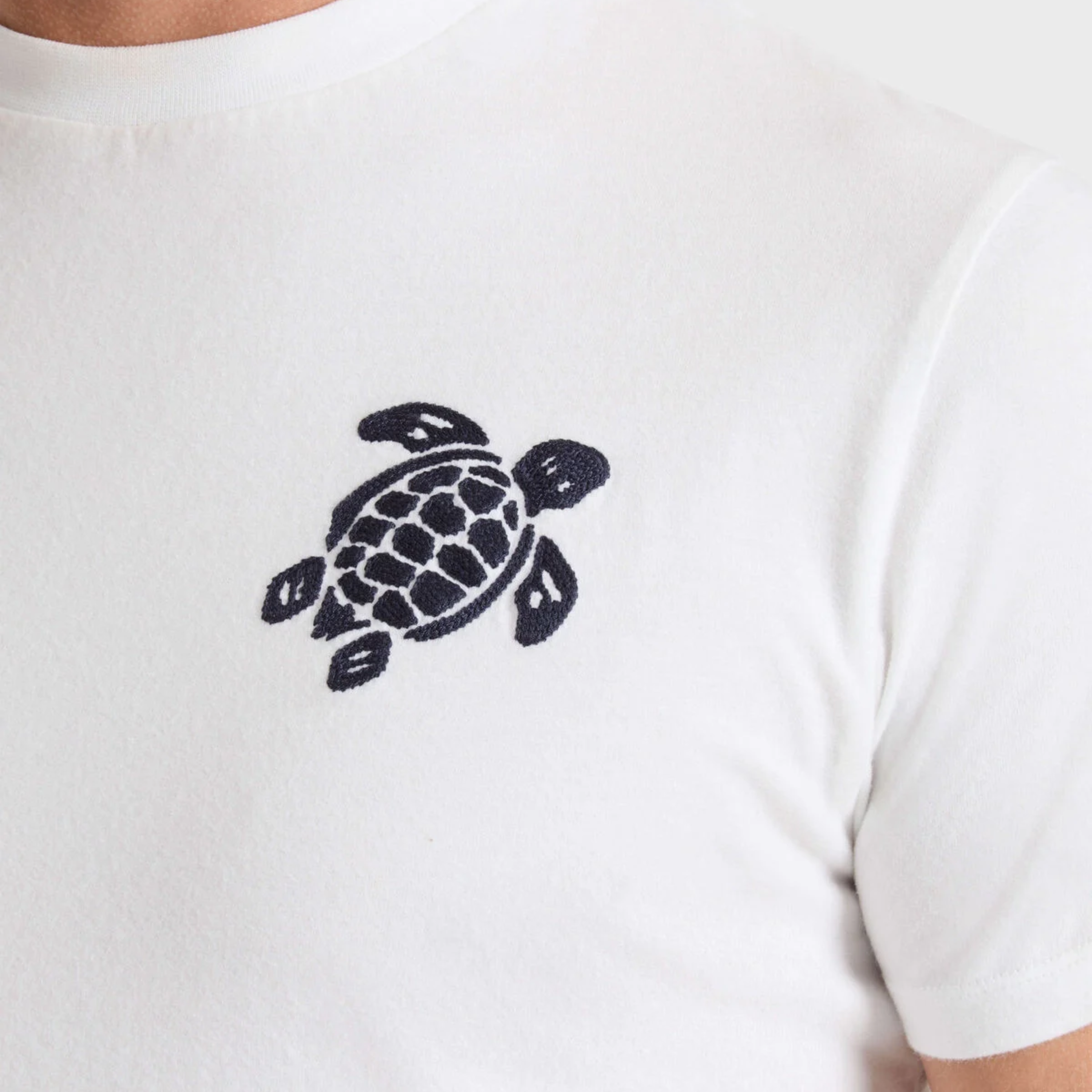 Vilebrequin Cotton T Shirt With Embroidered Turtle - White