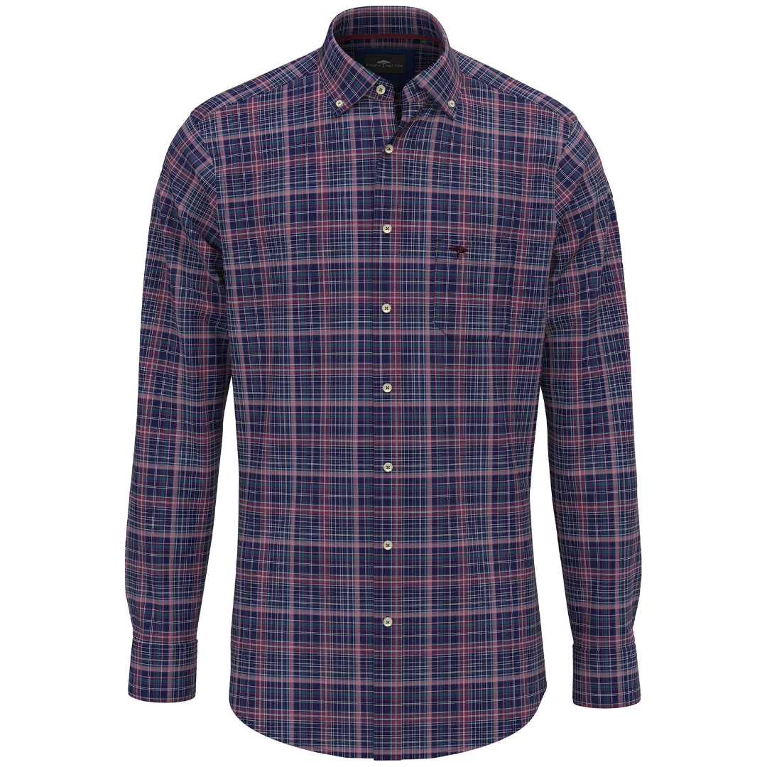 Fynch-Hatton Seasonal Dark Check Shirt - Red