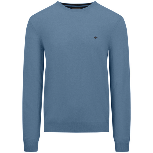 Fynch-Hatton Merino-Cashmere Crew Jumper - Light Blue