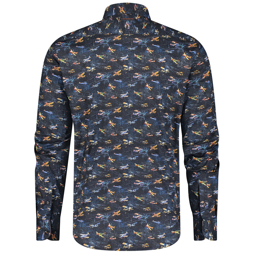 A Fish Named Fred Aeroplanes Shirt - Navy