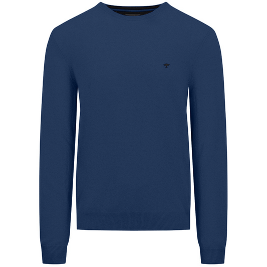 Fynch-Hatton Merino-Cashmere Crew Jumper - Dark Blue