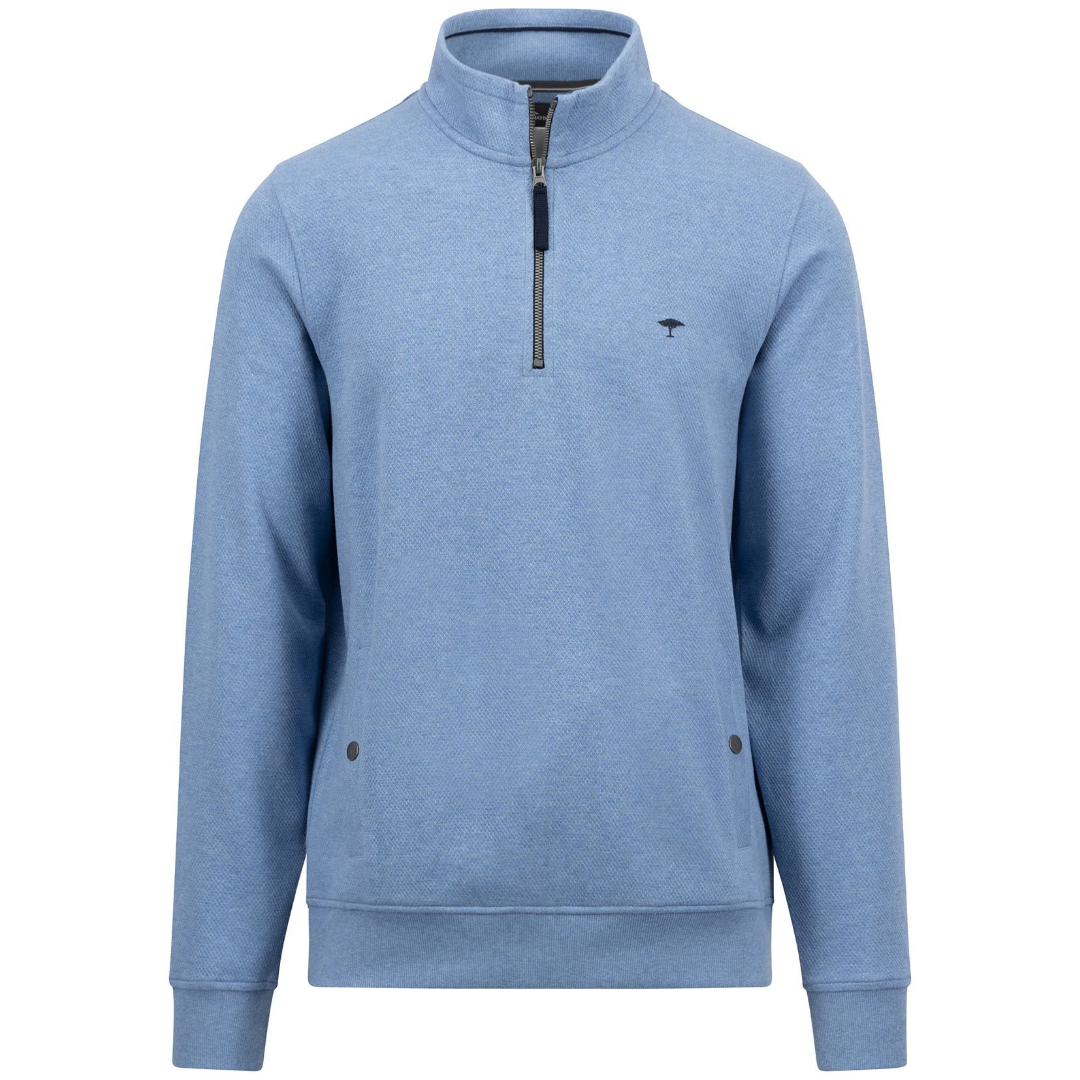 Fynch-Hatton Half Zip Sweatshirt - Light Blue