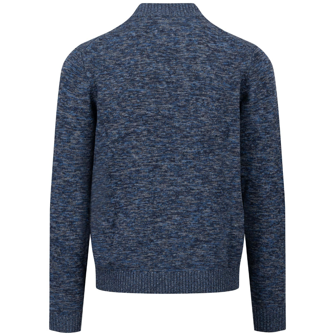 Fynch-Hatton 4 Button Twisted Mouline Knitwear - Navy