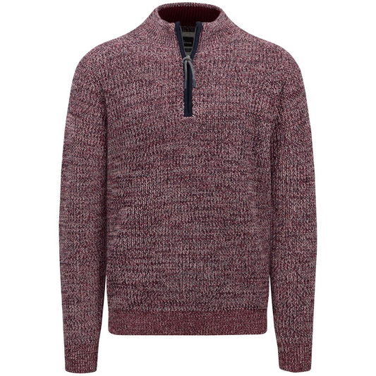 Fynch-Hatton Half Zip Knit Knitwear - Red