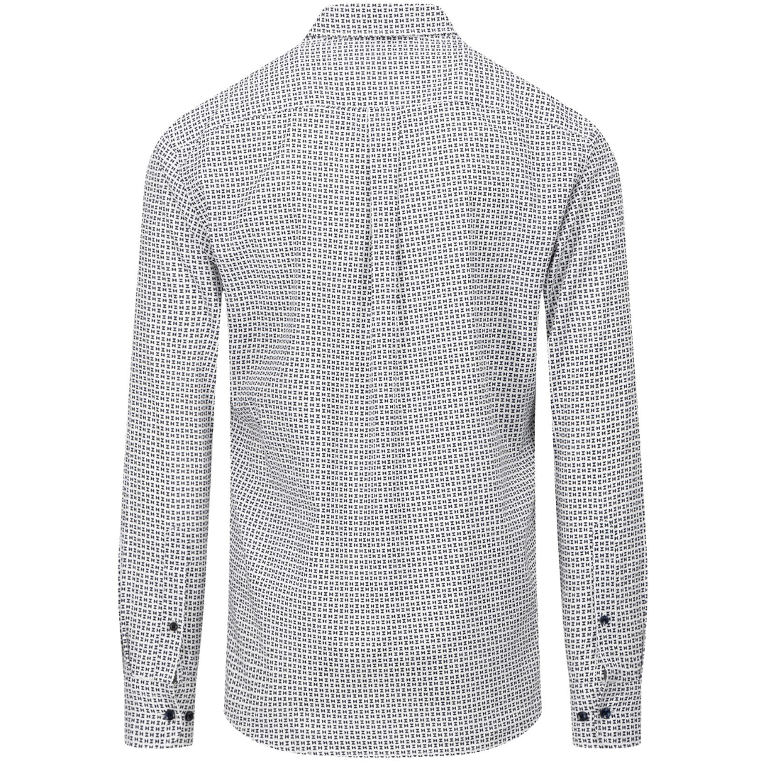 Fynch-Hatton Geometric Print Shirt - Dark Navy