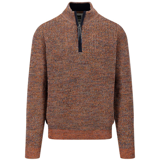 Fynch-Hatton Half Zip Knit Knitwear - Orange