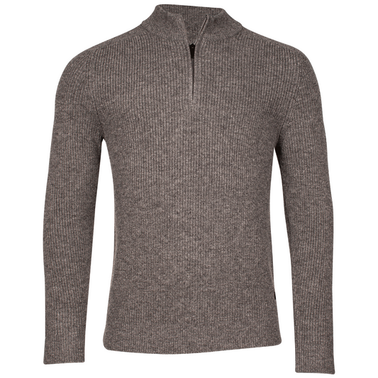 Thomas Maine Lambswool Half Zip Jumper - Dark Grey