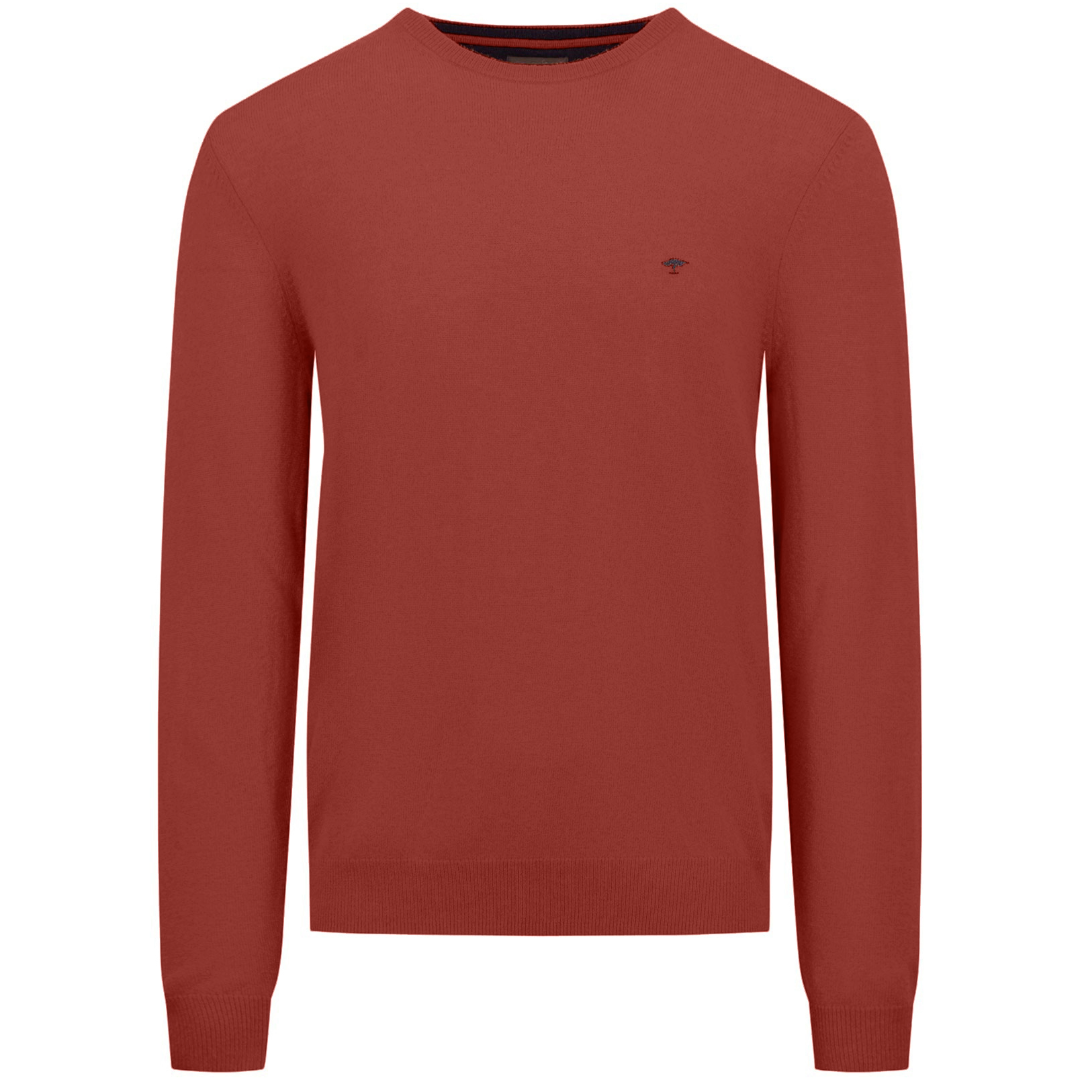 Fynch-Hatton Merino Wool-Cashmere Crew Neck - Rust