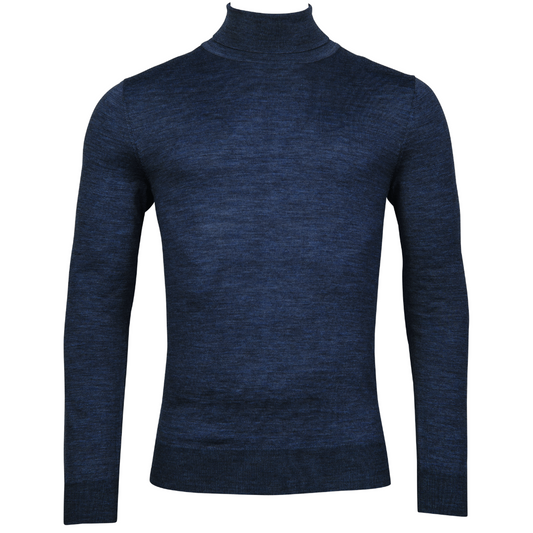 Thomas Maine Merino Wool Turtle Neck - Navy