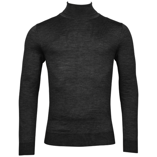 Thomas Maine Merino Wool Turtle Neck - Charcoal