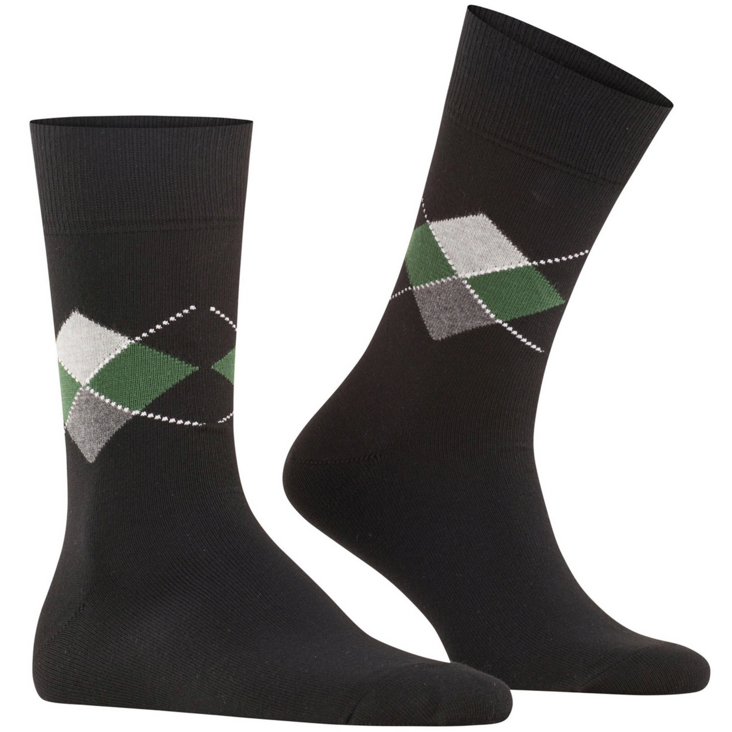 Burlington Argyle Multi King Socks - Black