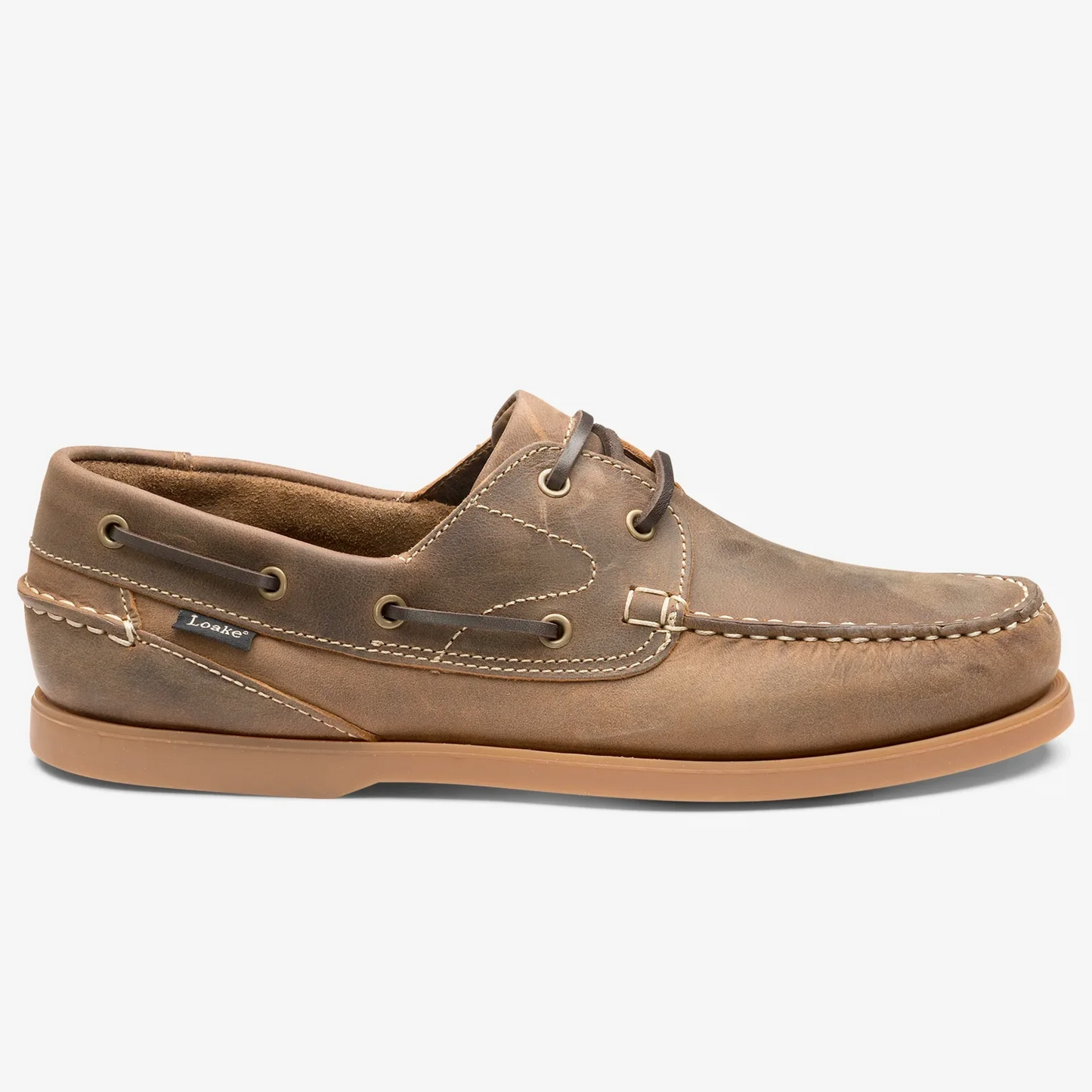 Loake Lymington Oiled Nubuck Boat Shoes - Brown