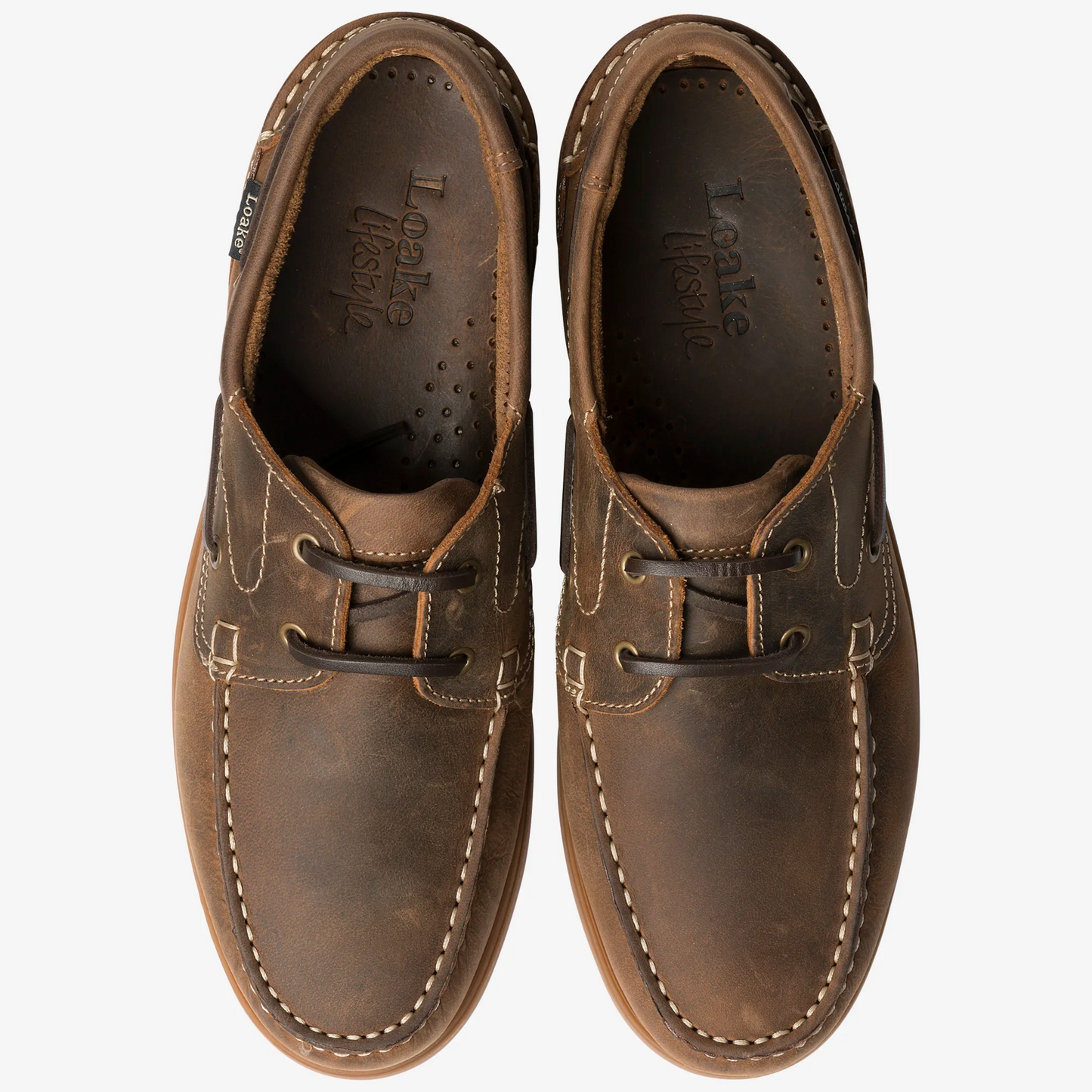 Loake Lymington Oiled Nubuck Boat Shoes - Brown