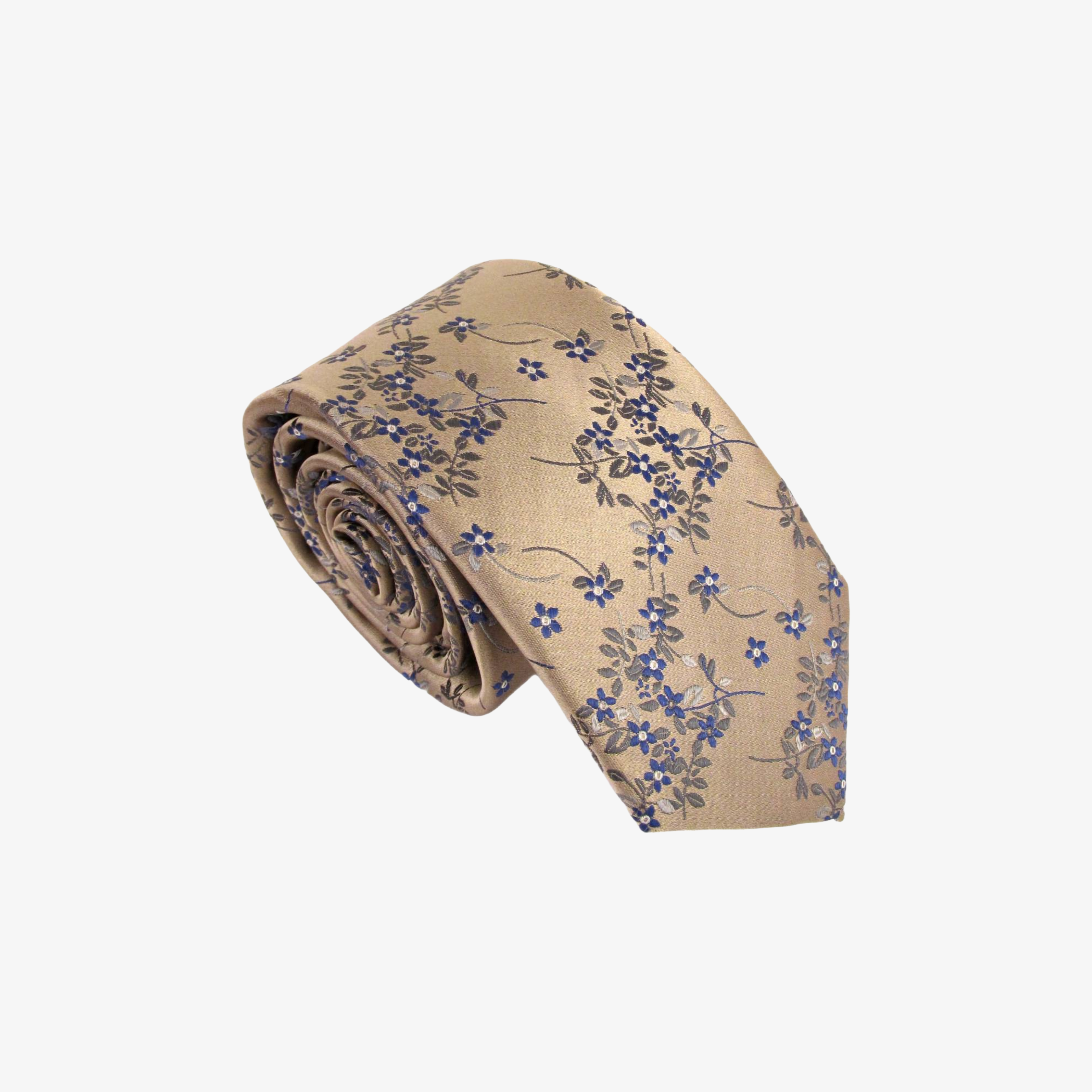 Van Buck Floral Branch Silk Tie - Bronze