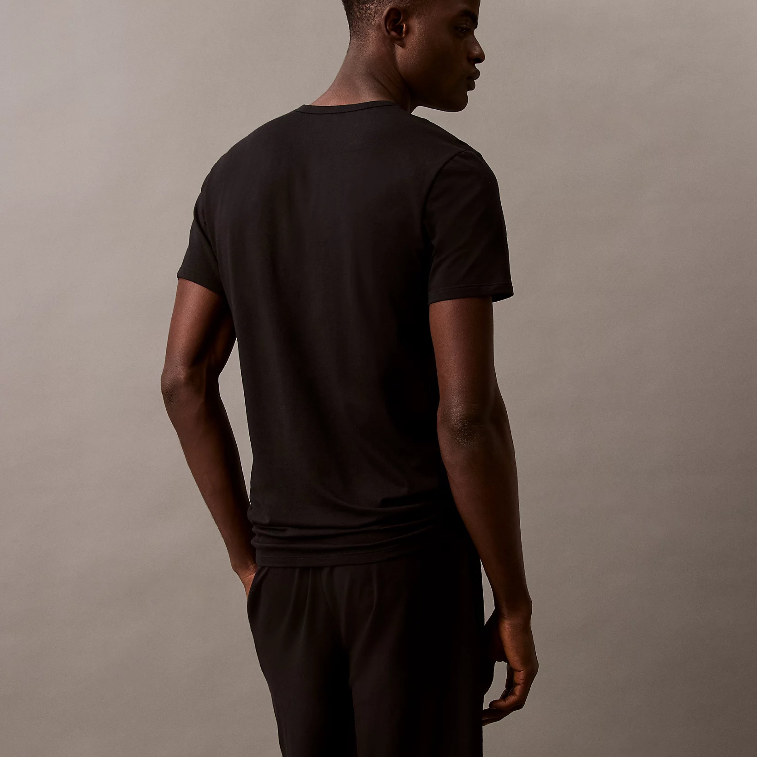 Calvin Klein Slim Cotton Stretch T-Shirts 3 Pack - Black